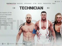 WWE2K19 Screen MyPlayer FightingStyles