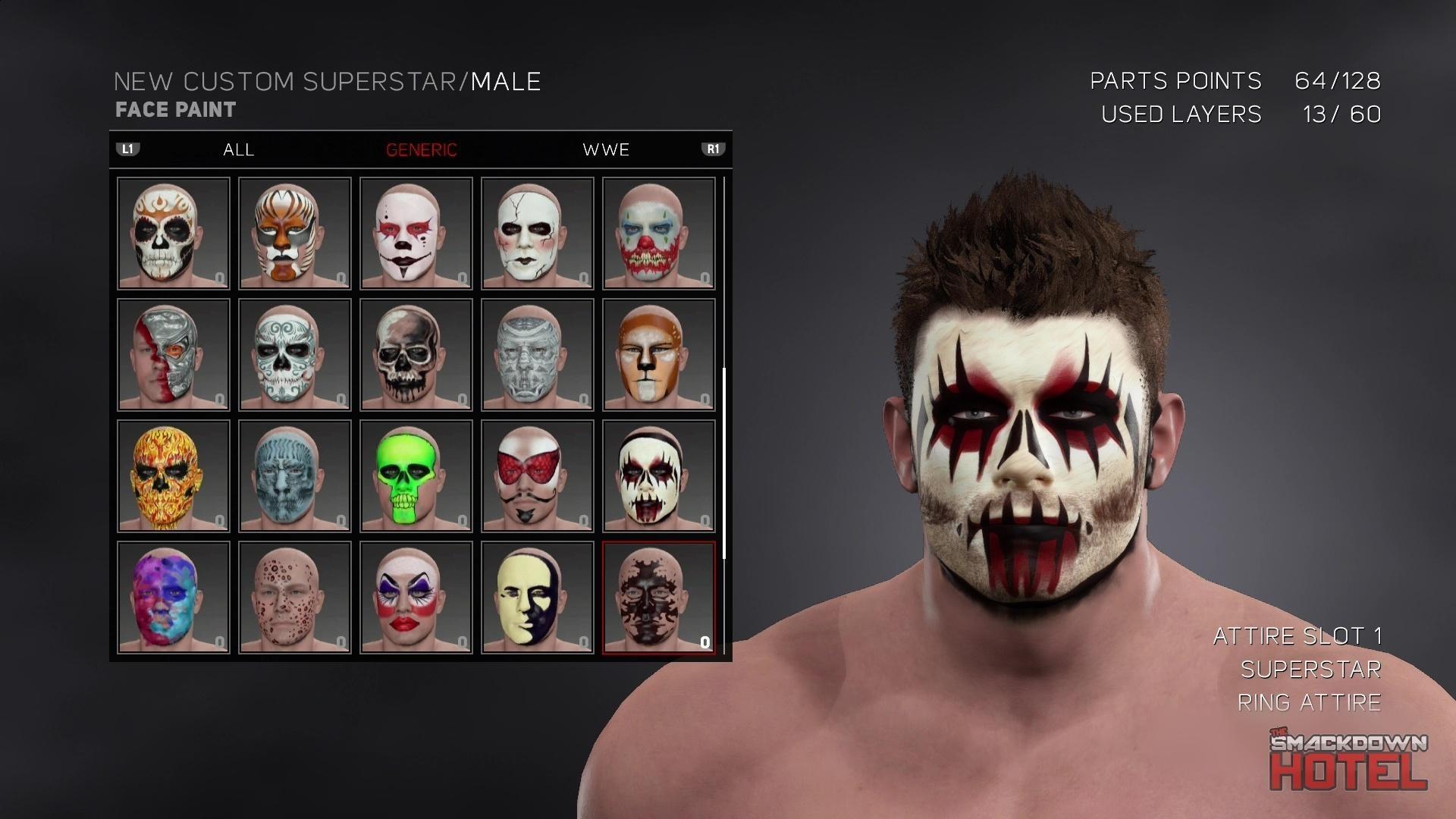 How many CAW slots are there in WWE 2K17?