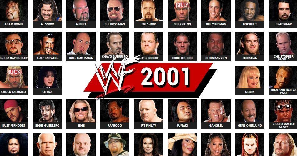 Full Wwe Roster In Year 01 World Wrestling Entertainment Rosters History Database Pro Wrestling Database
