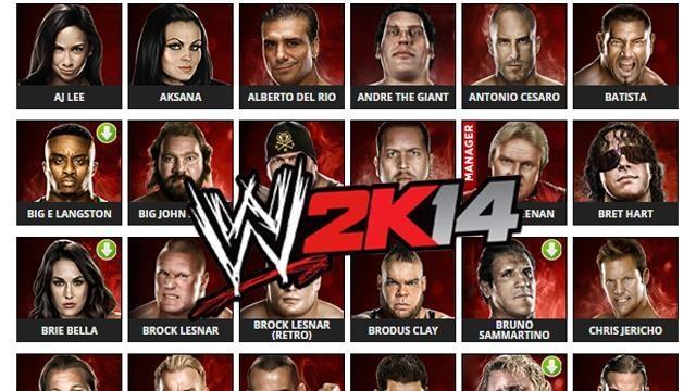 wwe 14 game roster