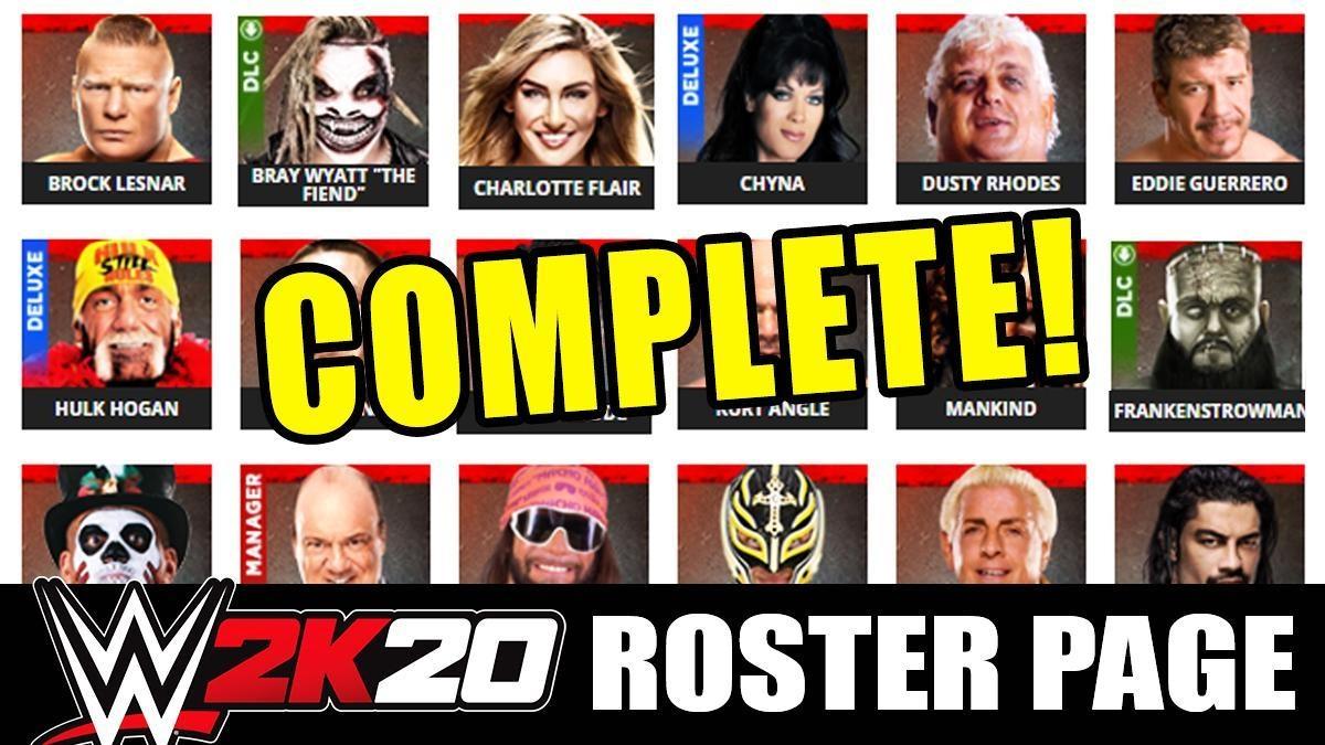 wwe 2k20 roster
