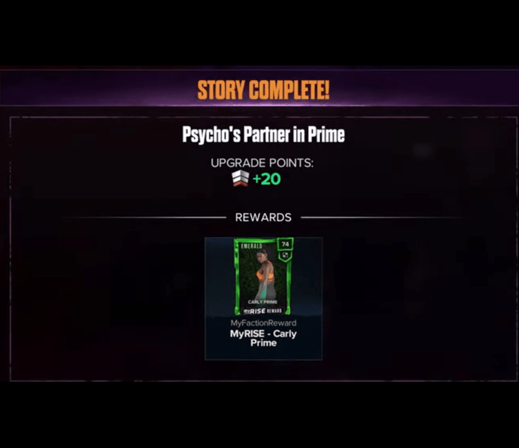 wwe2k24 myrise unleashed psychos partner in prime completed